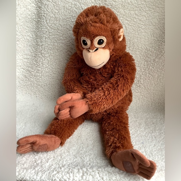 IKEA Other - IKEA Large Monkey Plush Hook & Loop Hands & Feet Embroidered Eyes Stuffed Animal